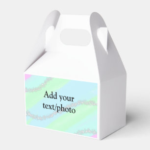 Blue pink green glitter sparkle pastel add name p favour box