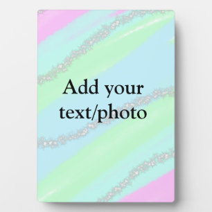 Blue pink green glitter sparkle pastel add name p plaque