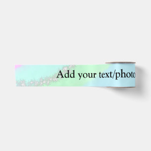 Blue pink green glitter sparkle pastel add name p satin ribbon