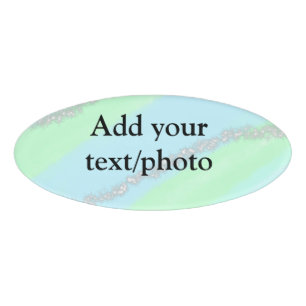 Blue pink green glitter sparkle pastel add name p tag