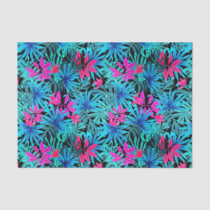 Blue Pink/Green Tropical Palm Leaf Tissue Paper