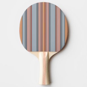Blue Pink Grey Colour Block Vertical Stripes Ping Pong Paddle