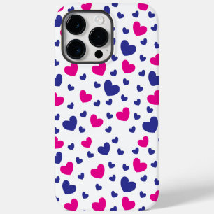 Blue Pink Hearts Pattern Valentine's Day Case-Mate iPhone 14 Pro Max Case