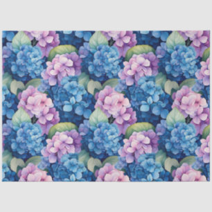 Blue Pink Hydrangeas Decoupage  Tissue Paper