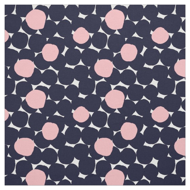 Blue & Pink Large Dot Pattern Fabric (Swatch)