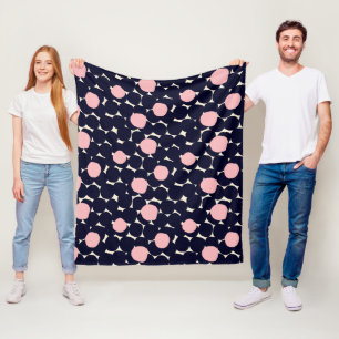 Blue & Pink Large Dot Pattern Fleece Blanket