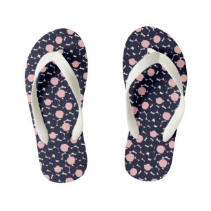 Blue & Pink Large Dot Pattern Kid's Thongs