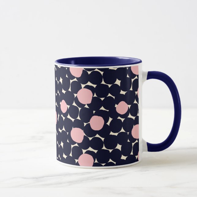 Blue & Pink Large Dot Pattern Mug (Right)