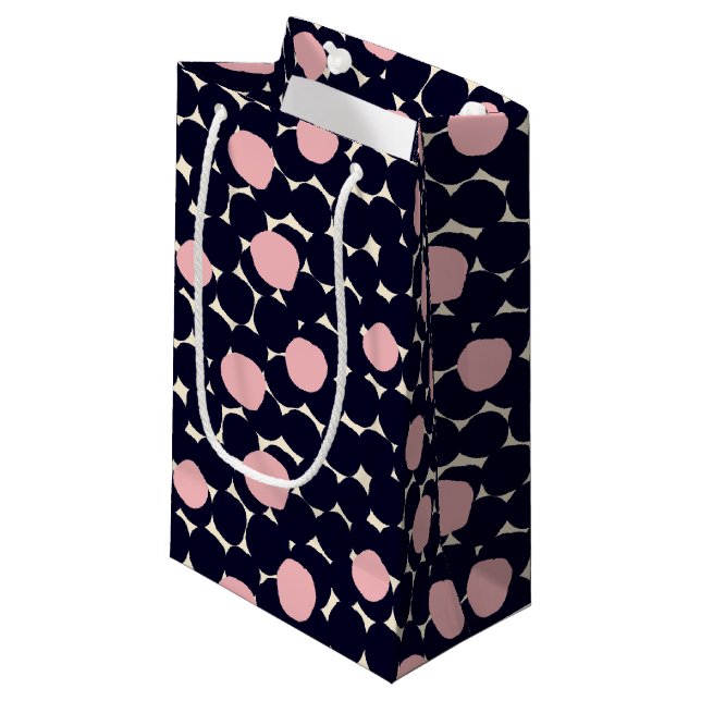 Blue & Pink Large Dot Pattern Small Gift Bag (Front Angled)