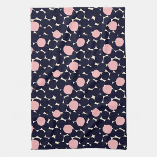 Blue & Pink Large Dot Pattern Tea Towel