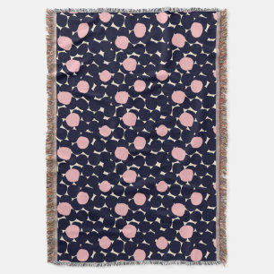 Blue & Pink Large Dot Pattern Throw Blanket