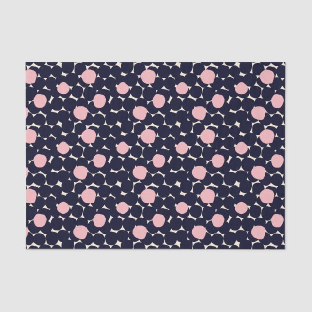 Blue & Pink Large Dot Pattern Tissue Paper (Front)