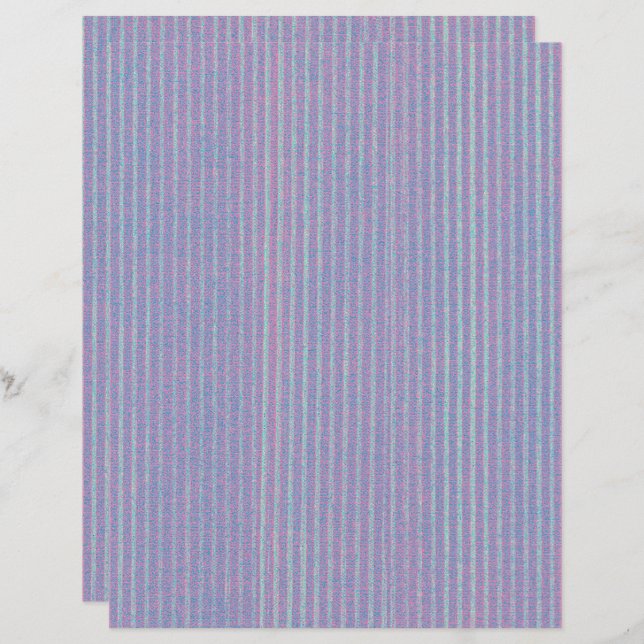 Blue Pink Lavender Stripes Scrapbook Paper (Front/Back)