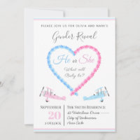 Blue Pink Love Heart Smoke Aeroplane Gender Reveal