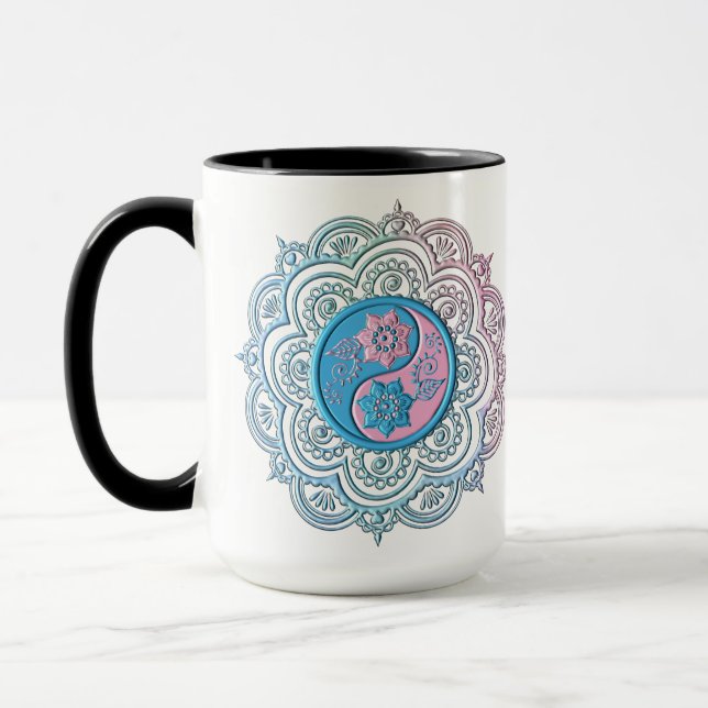 Blue & Pink Mandala Mug (Left)