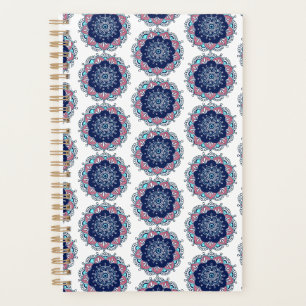 Blue Pink Mandala Pattern Boho Planner