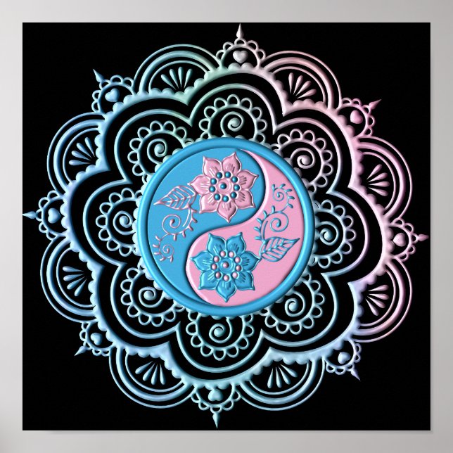 Blue & Pink Mandala Poster (Front)