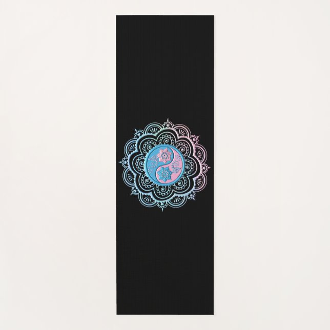Blue & Pink Mandala Yoga Mat (Front)