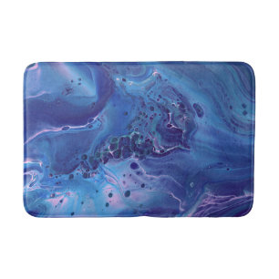 Blue & Pink Marble Abstraction Bath Mat