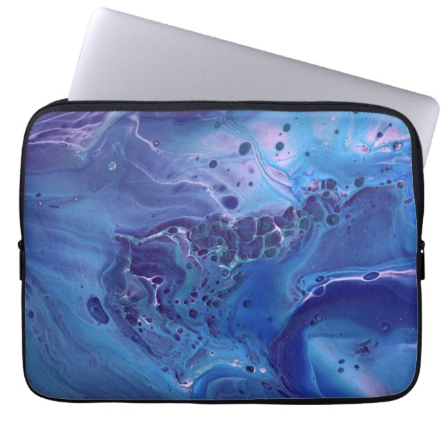 Blue & Pink Marble Abstraction  Laptop Sleeve (Front)