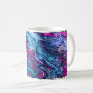 Blue & Pink Marble Acrylic Abstraction Coffee Mug