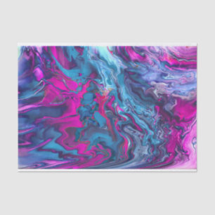 Blue & Pink Marble Acrylic Abstraction  Tissue Paper