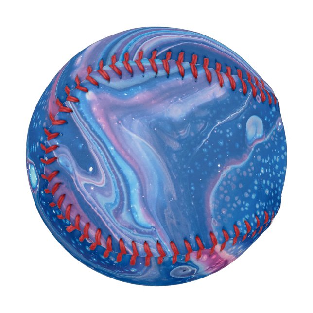 Blue & Pink Marble Agate Abstraction Baseball (Back Right)