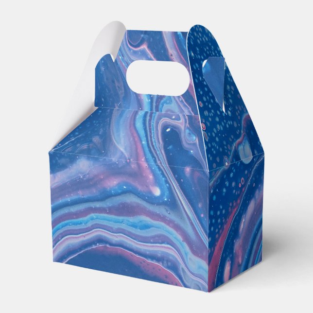Blue & Pink Marble Agate Abstraction Favour Box (Front Side)