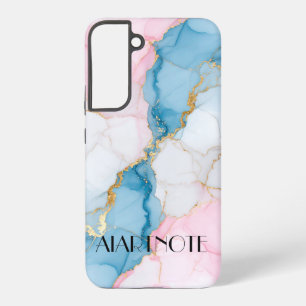 Blue Pink Marble with Gold Veins – Elegant Design Samsung Galaxy Case