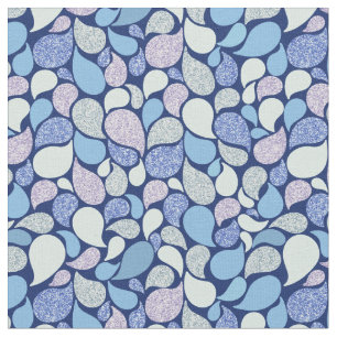 Blue Pink Mermaid Glitter Waves Fabric