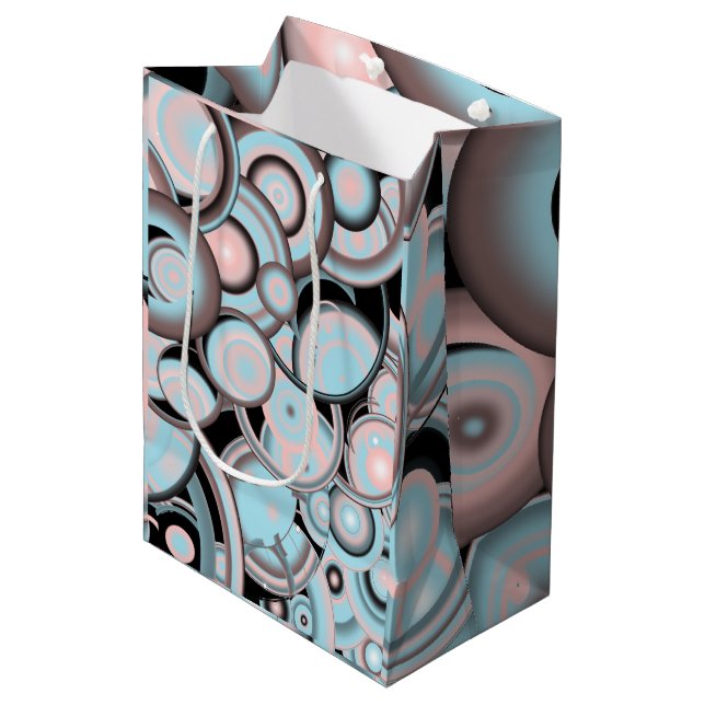 Blue Pink Mocha and Black Gradient Colour Fill Medium Gift Bag (Front Angled)