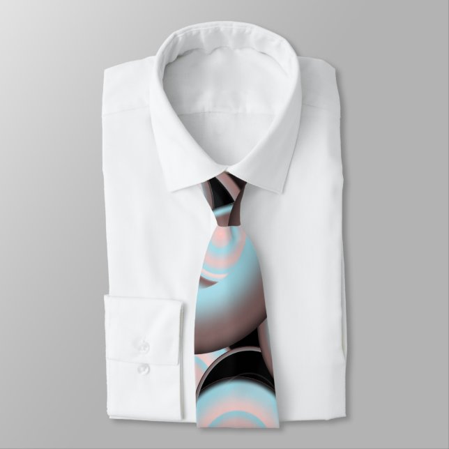 Blue Pink Mocha and Black Gradient Colour Fill Tie (Tied)