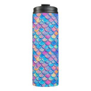 Blue Pink Neon Scale Thermal Tumbler