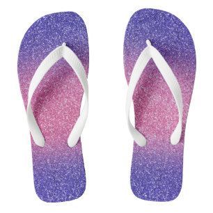 Blue-Pink Ombre Glitters, Pair of Thongs