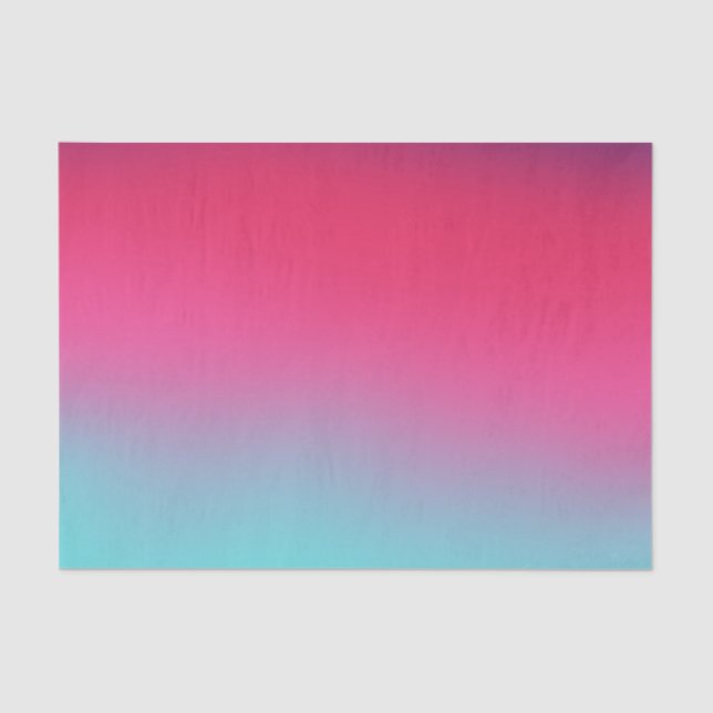 Blue Pink Ombre Gradient Blur Abstract Design Tissue Paper (Front)