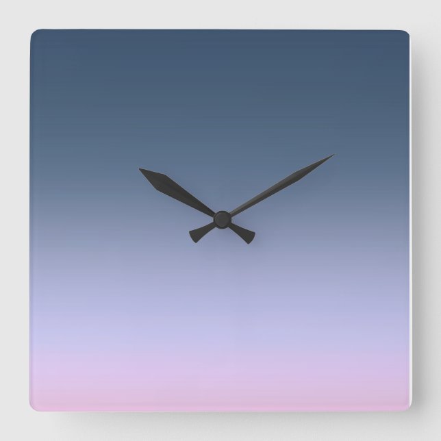 Blue-pink Ombre Square Wall Clock (Front)