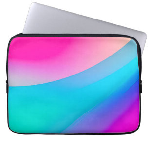 Blue pink ombre watercolor abstract pastel laptop sleeve