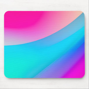 Blue pink ombre watercolor abstract pastel mouse pad