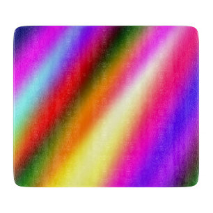 Blue pink ombre watercolor abstract pastel rainbow cutting board