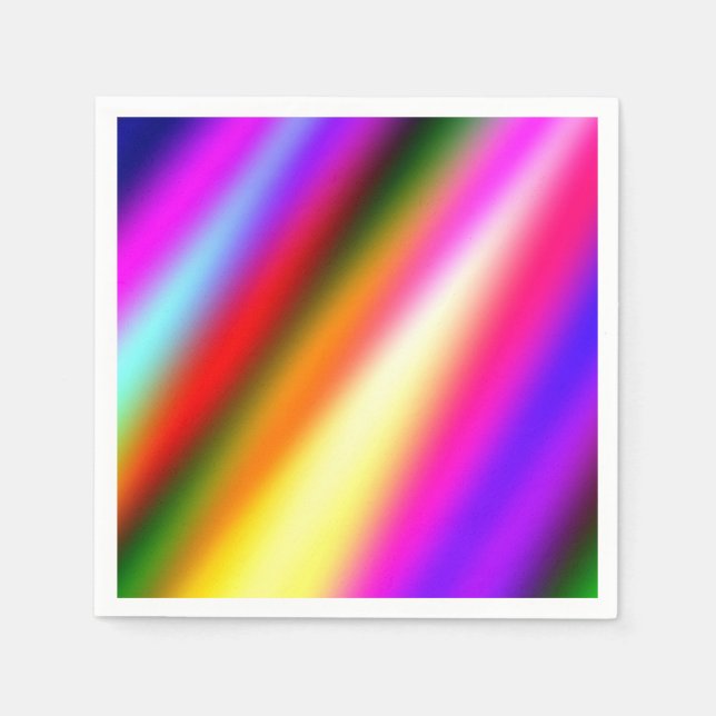 Blue pink ombre watercolor abstract pastel rainbow napkin (Front)
