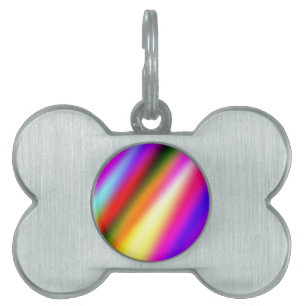 Blue pink ombre watercolor abstract pastel rainbow pet ID tag