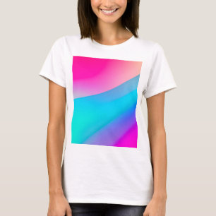 Blue pink ombre watercolor abstract pastel  T-Shirt