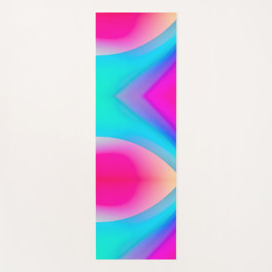 Blue pink ombre watercolor abstract pastel yoga mat