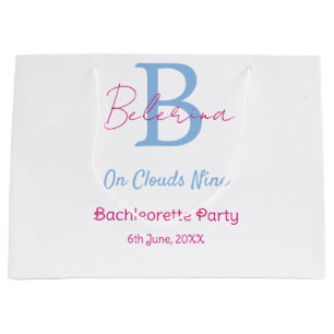 blue pink on clouds nine monogram bachelorette par large gift bag