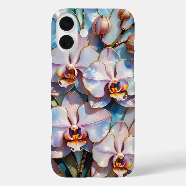 Blue Pink Orchid Aesthetic Phone Case (Back)
