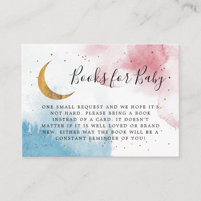 Blue Pink Over The Moon Book Request   Enclosure Card (Front)