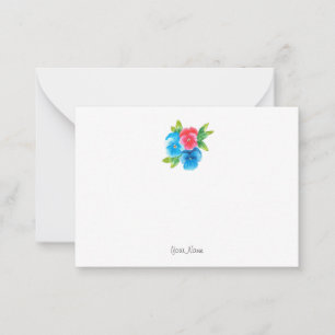 Blue Pink Pansies Card