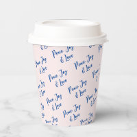 Blue & Pink Peace, Joy & Love Custom Text Pattern