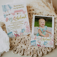 Blue Pink Photo Alice in Onederland 1st Birthday