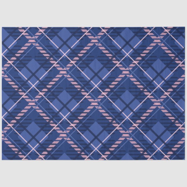 Blue & Pink Plaid Tissue Paper (Front)